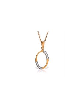 14K Rose Gold Necklace w/ Natural Diamonds Initial 'o' Pendant