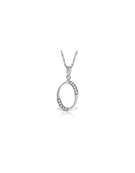 14K White Gold Necklace w/ Natural Diamonds Initial 'o' Pendant