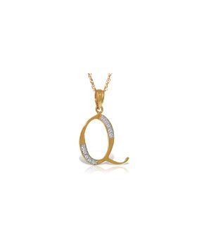 14K Rose Gold Necklace w/ Natural Diamonds Initial 'q' Pendant