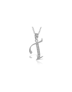 14K White Gold Necklace w/ Natural Diamonds Initial 't' Pendant