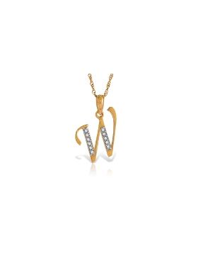 14K Rose Gold Necklace w/ Natural Diamonds Initial 'w' Pendant