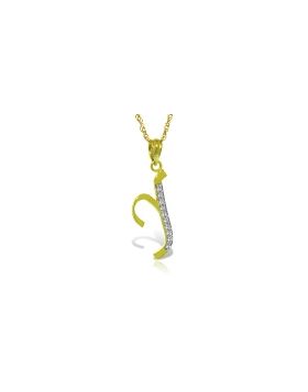 14K Gold Necklace w/ Natural Diamonds Initial 'y' Pendant