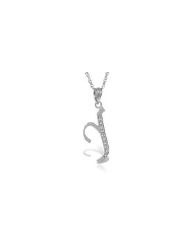 14K White Gold Necklace w/ Natural Diamonds Initial 'y' Pendant