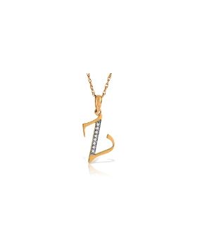 14K Rose Gold Necklace w/ Natural Diamonds Initial 'z' Pendant