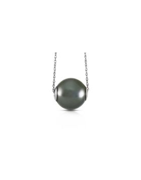 14K White Gold Necklace w/ 16.0 mm Black Shell Pearl