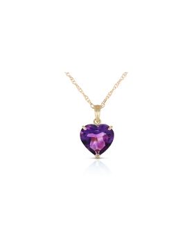 14K Gold Necklace w/ Natural 10mm Heart Amethyst