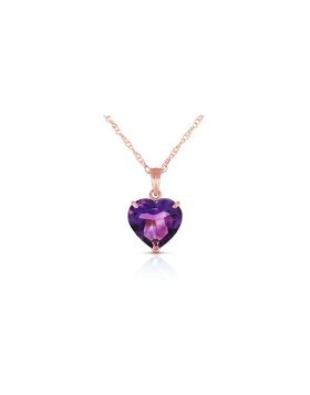 14K Rose Gold Necklace w/ Natural 10mm Heart Amethyst