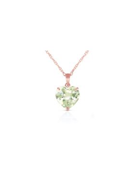 14K Rose Gold Necklace w/ Natural 10mm Heart Green Amethyst