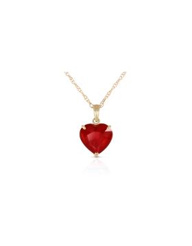 14K Gold Necklace w/ Natural 10mm Heart Ruby