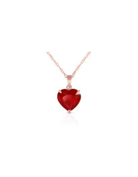 14K Rose Gold Necklace w/ Natural 10mm Heart Ruby