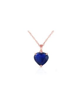 14K Rose Gold Necklace w/ Natural 10mm Heart Sapphire