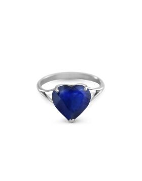 14K White Gold Ring w/ Natural 10.0 mm Heart Sapphire