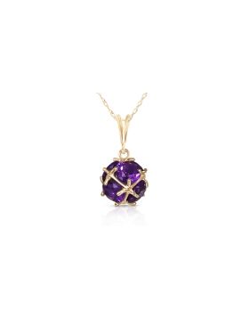 14K Gold Necklace w/ Natural Amethysts