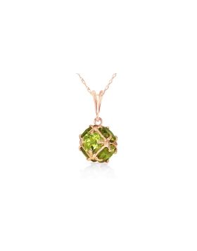 14K Rose Gold Peridot Necklace Certified Imperial