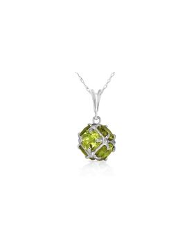 14K White Gold Necklace w/ Natural Peridots