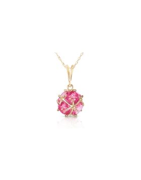 14K Gold Necklace w/ Natural Pink Topaz