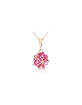 14K Rose Gold Pink Topaz Necklace Gemstone Limited Edition