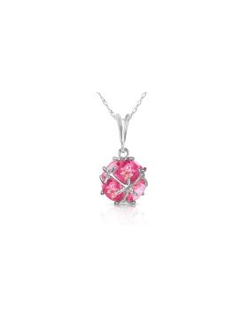 14K White Gold Necklace w/ Natural Pink Topaz
