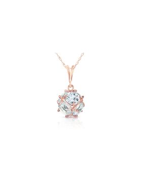 14K Rose Gold Aquamarines Necklace Limited Edition