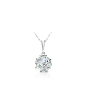 14K White Gold Necklace w/ Natural Aquamarines