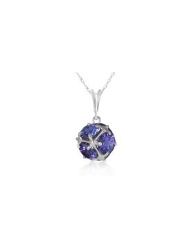 14K White Gold Necklace w/ Natural Tanzanites