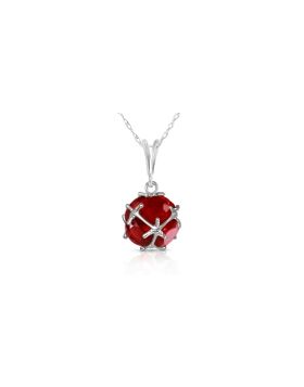 14K White Gold Necklace w/ Natural Rubies