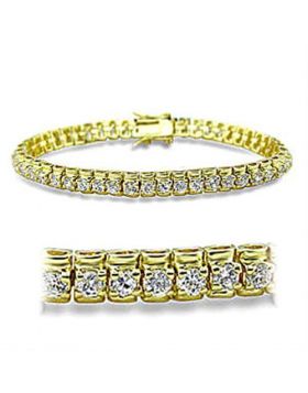 Bracelet,Brass,Gold,AAA Grade CZ,Clear,Round