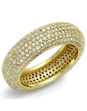 3W1272-5 - Brass Gold Ring AAA Grade CZ Clear