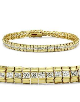 Bracelet,Brass,Gold,AAA Grade CZ,Clear