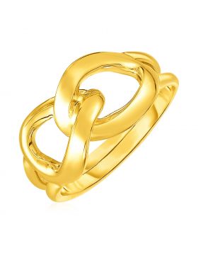 14k Yellow Gold Interlocking Links Ring-7