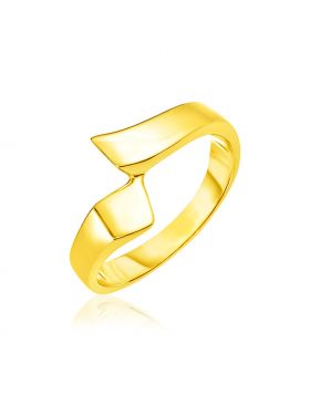 14k Yellow Gold Polished Crossover Style Ring-7