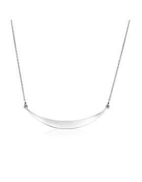Sterling Silver Polished Curve Necklace-18''
