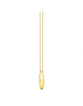 14k Yellow Gold Necklace with Oval Pendant-18''