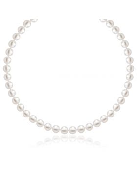 14k Yellow Gold Necklace with White Freshwater Cultured Pearls (6.0mm to 6.5mm)-16''
