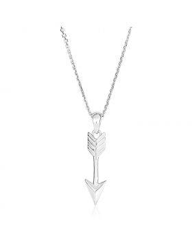 Sterling Silver 18 inch Necklace with Arrow Pendant-18''