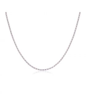 Sterling Silver 18 inch Necklace with Pink Cubic Zirconias-18''