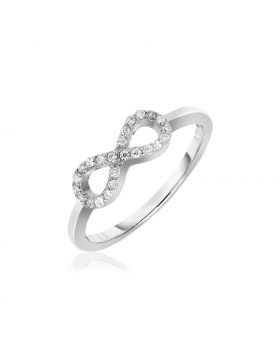 Sterling Silver Infinity Symbol Ring with Cubic Zirconias-6