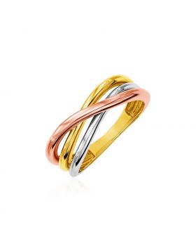 14k Tri Color Gold Twist Style Ring-6