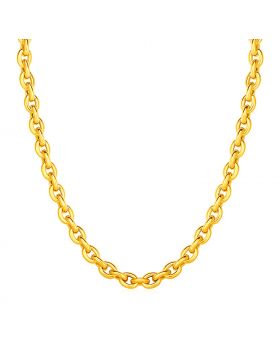 14k Yellow Gold Polished Oval Link Necklace-18''