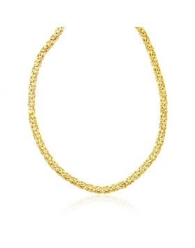 14k Yellow Gold Byzantine Motif Chain Necklace-18''