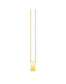 14k Yellow Gold Necklace with Polished Bar Pendant-18''