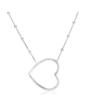 Sterling Silver 18 inch Polished Open Heart Necklace-18''