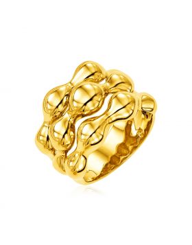 14k Yellow Gold Polished Bubble Shaped Ring-7