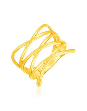 14k Yellow Gold Multi Part Crossover Style Ring-7