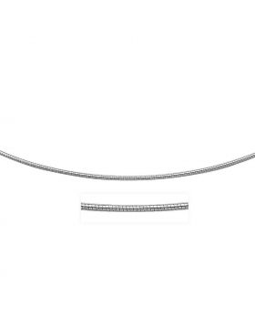 14k White Gold Necklace in a Round Omega Chain Style-16''