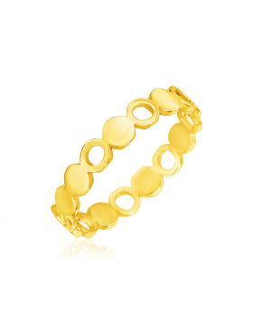14k Yellow Gold Ring with Polished Circle Motifs-7