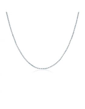 Sterling Silver 18 inch Necklace with Pale Blue Cubic Zirconias-18''