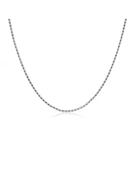 Sterling Silver 18 inch Necklace with Black Cubic Zirconias-18''