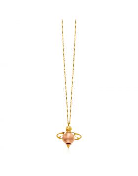 14k Yellow Gold Necklace with Bee Pendant-18''