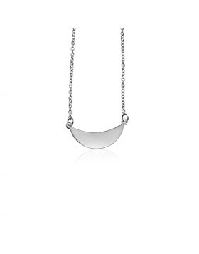 14k White Gold 18 inch Necklace with Polished Arc-18''